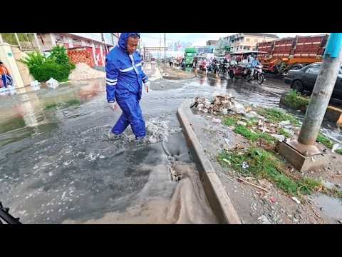 Remove trash that blocks the street drain after it rains