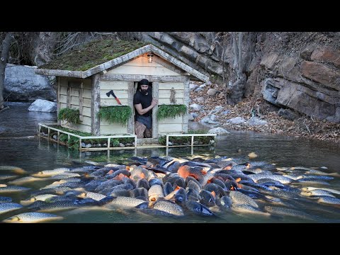 The Fisherman Built a Warm Hut on the Water and Caught Fish