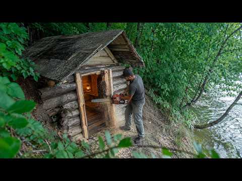 Saving a Forgotten Riverside Cabin Rainy Night Alone