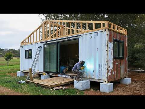 Young Couple Builds DIY CONTAINER HOME With TERRACE Start