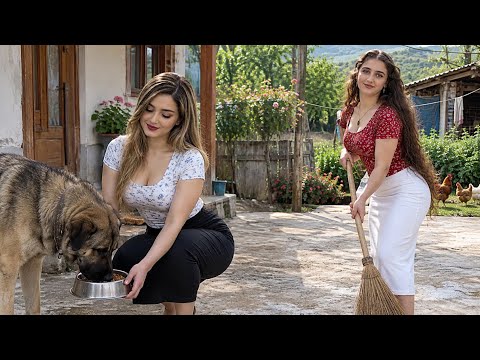 Daily Iranian Village Routine: Kitchen Prep & Cooking