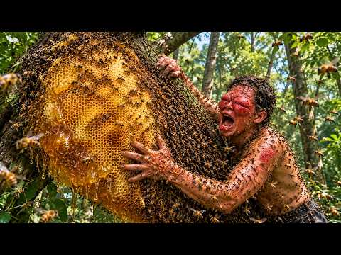 Giant Wild Honey Hunt Harvesting giant wild honeycombs at a