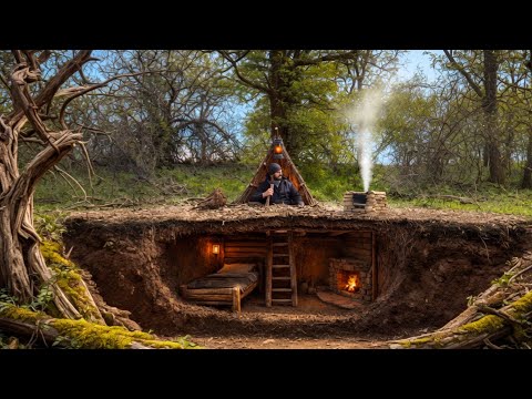 Building a Hidden Underground House in the Forest Bushcraft
