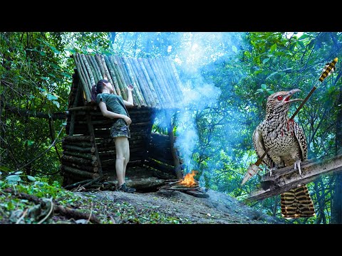 Hunt for wild food - Build shelter on a large rock - Solo