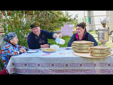 Cooking Kutab With Vegetables | Country Life Azerbaijan