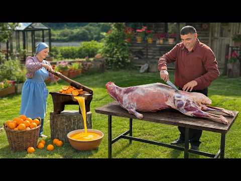 Cooking Delicious Lamb Marinated In Fresh Orange Juice