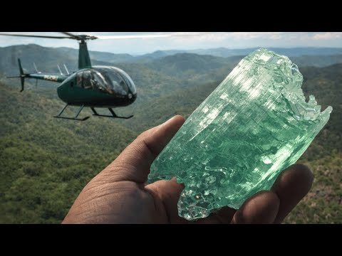 Flying by Helicopter to a Tourmaline Mine in Brazil and