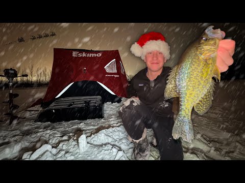 Christmas Ice Camping for Big Crappies - Overnight in Small
