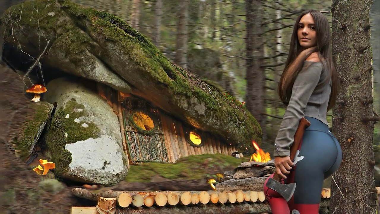 Complete Cozy Hobbit shelter Alone in the woods Wild