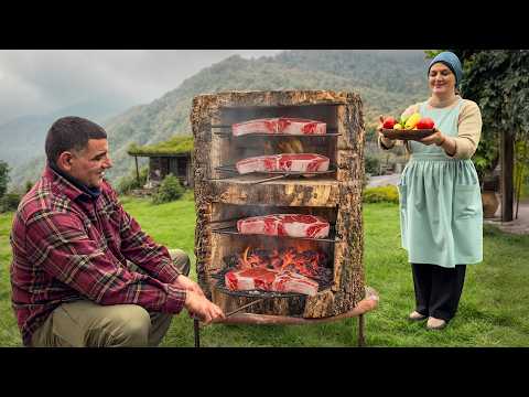 Rustic Coffee-Infused Steaks Cooked in the Village