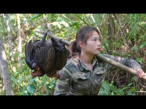 FULL VIDEO : Hunt in the green forest, set traps to catch