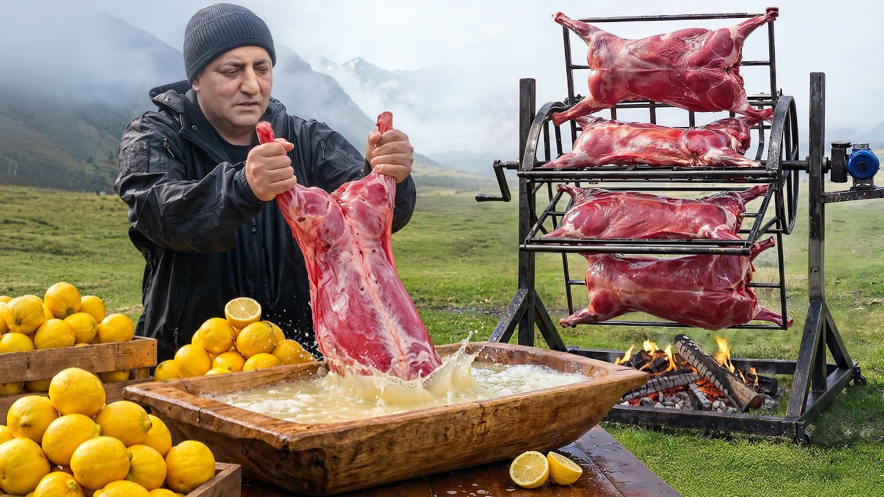 Giant Wheel Rotisserie Lamb With Fresh Lemon Juice