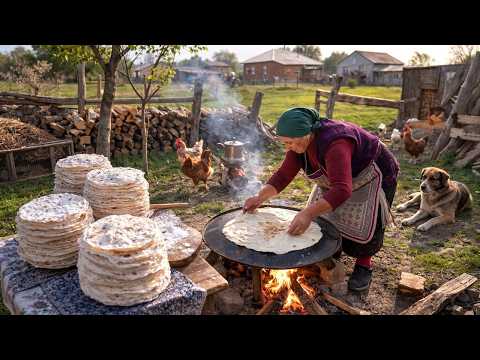 Traditional Lavash Bread Making in the Mountains of