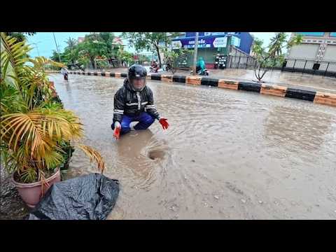 Remove trash and debris from clogged drains after rains