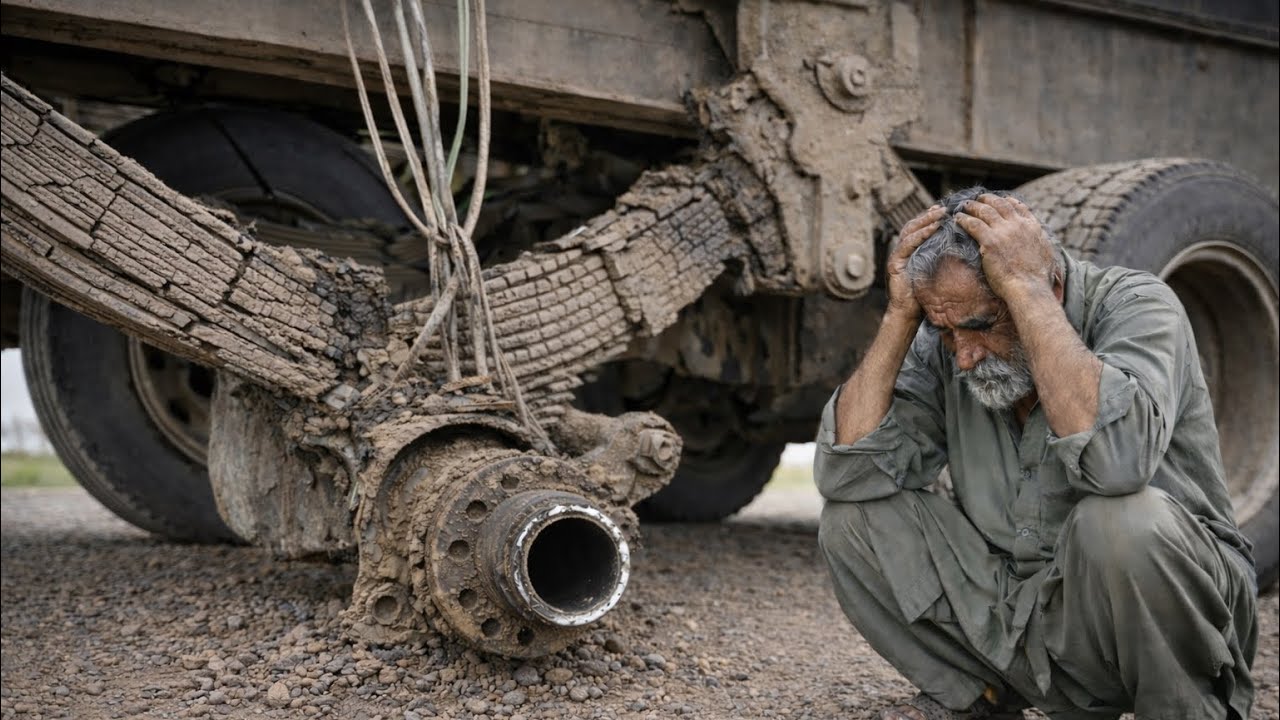 Rear Axle Completely Broken Pakistani Truck Stuck on Road
