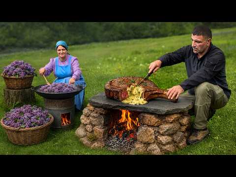Stone-Sizzled Stuffed BEEF Steak with Blossom Jam