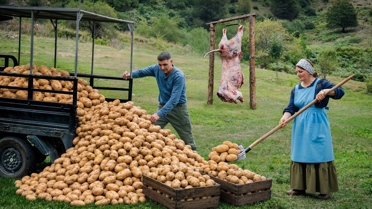 Cooking A 1000 lb Of Potatoes With A Whole Giant Bull