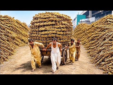 Most Amazing Process of Making Motorcycle Chains Pakistan