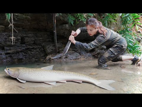 Skills for catching stream fish and finding food for wild