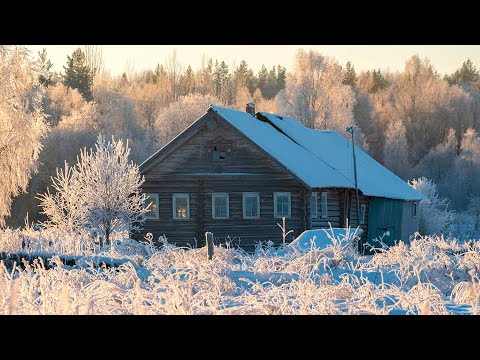 Russian North village life in winter. Making Russian North