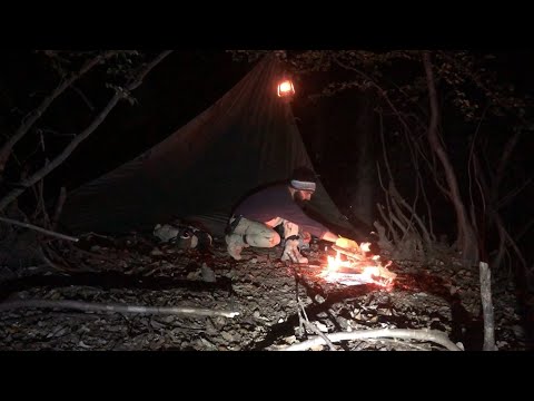 camping in wilderness: solo camping winter and cold weather