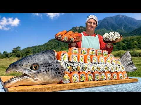 Wild Salmon Sushi — Cooking in a Mountain Village