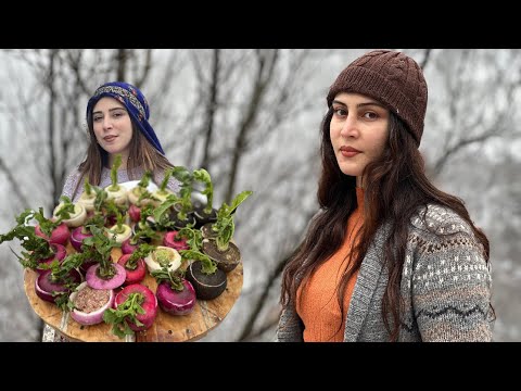 Hardcore in snowy village: cooking dolma with Mince and