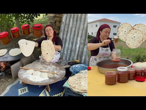 Ekşi mayalı sacda köy ekmeği yaptık ‼Erik ekşilerimi