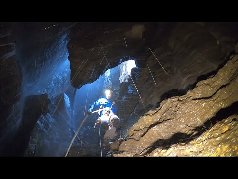 Exploring A Double Waterfall Cave