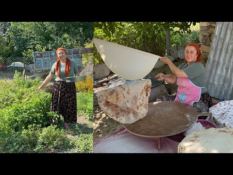 Tandırda kızarmış gibi sacda yufka ekmek yapımıyla