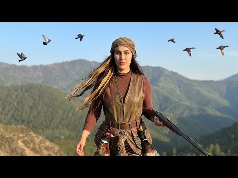 Hunting in the mountains Cooking wild bird with fresh