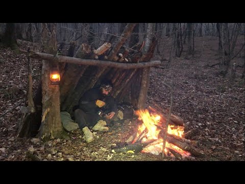 building a wooden shelter: surviving and bushcraft in