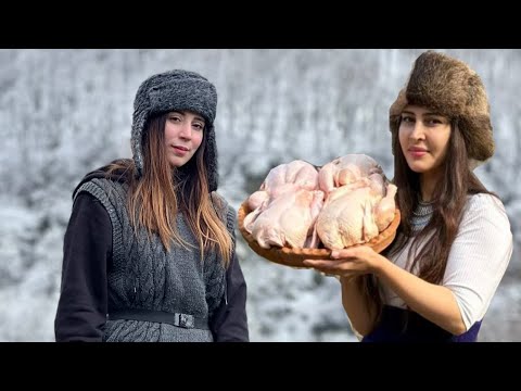 Cooking Chicken Broth in Snowy Weather: Rustic Recipe