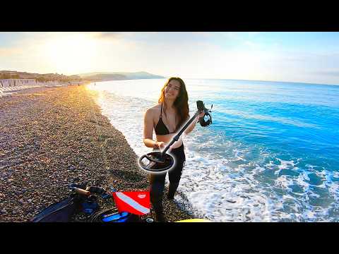 Beach Metal Detecting the French Riviera (Underwater)