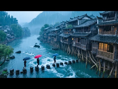 Rainy walk in a 1000-year-old Chinese ancient