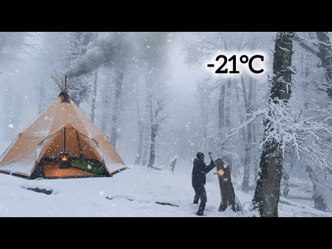 48 Hours Surviving in Heavy Snow Camping at 2000m with a