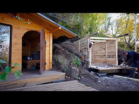 Life in the forest cabin solo Started building a sauna,