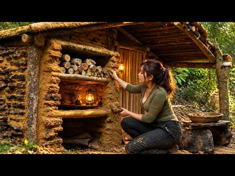 Building a Cozy Earth-and-Wood House Deep in the Forest