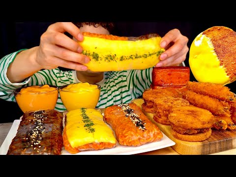 ASMR 롱~불닭쌈 짜장쌈대왕멘보샤 새우튀김 통스팸 먹방~ Rice Paper With Spicy