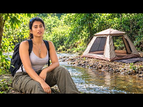 SOLO GIRL'S Bushcraft: Tent Camping, Outdoor Cooking & ASMR
