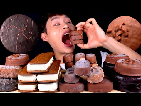ASMR 오도독 초콜릿 아이스크림 킷캣바 쿠키오샌드 매그넘 티코 대왕몽쉘 오레오바 먹방 ~