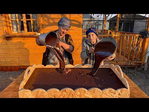 Grandma Rose Made the Giant Dubai Chocolate in the Village!