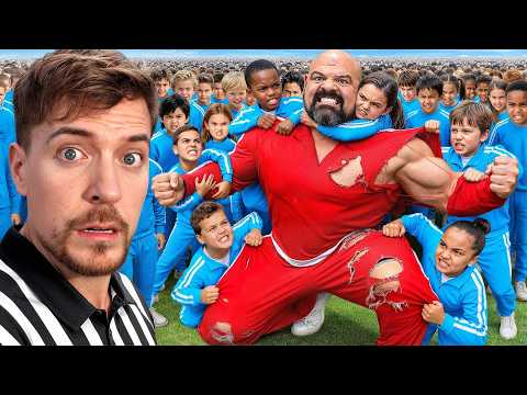 100 Kids Vs World's Strongest Man