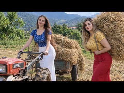 The Hardworking Girls of Rural Iran Harvesting Hay &