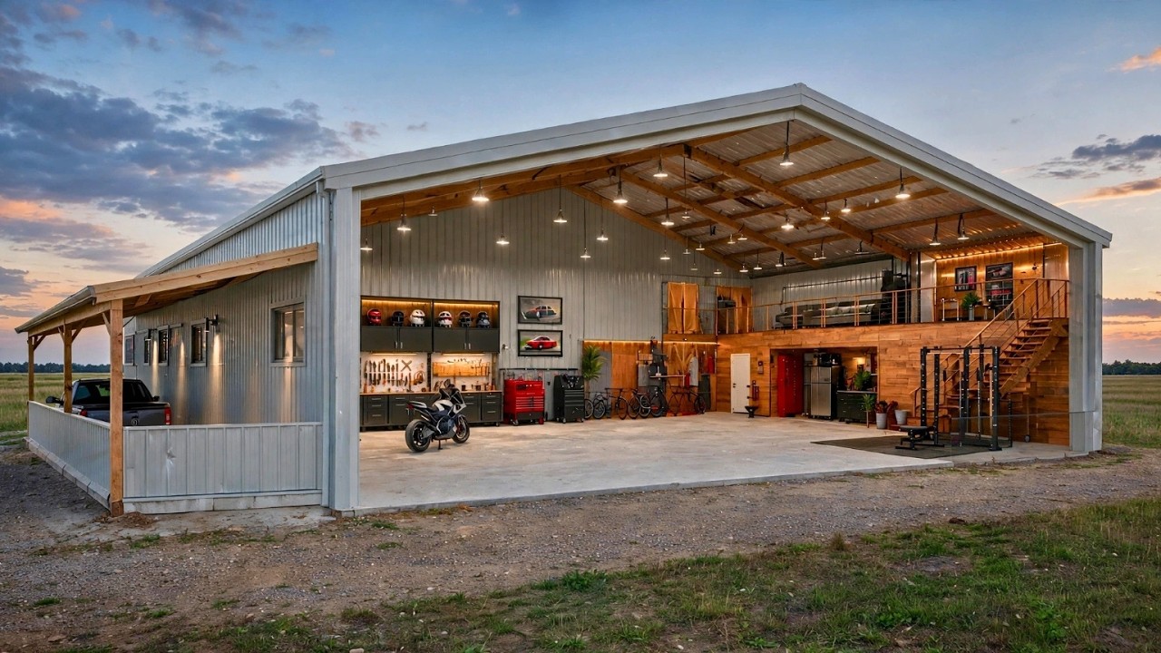 Man Builds Amazing DIY BARNDOMINIUM With PORCH Start To