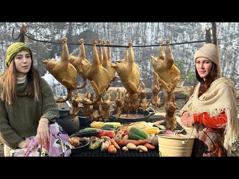 Daily Village Life: Smoking Quail and Chicken in The Old