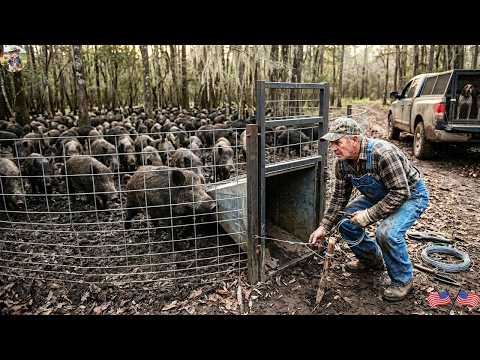 Louisiana Farmer Tracks Wild Hogs And Sets A Trap At A