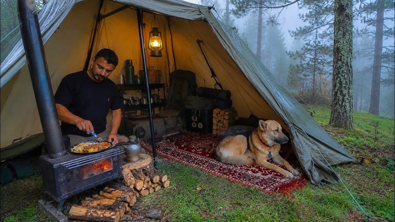 Caught in a Heavy Storm While Camping With My Dog