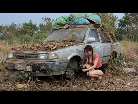 Timelapse: The girl repaired and restored an old Nissan