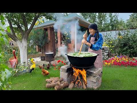 Relaxing Country Life: Cooking Traditional Dovga on a